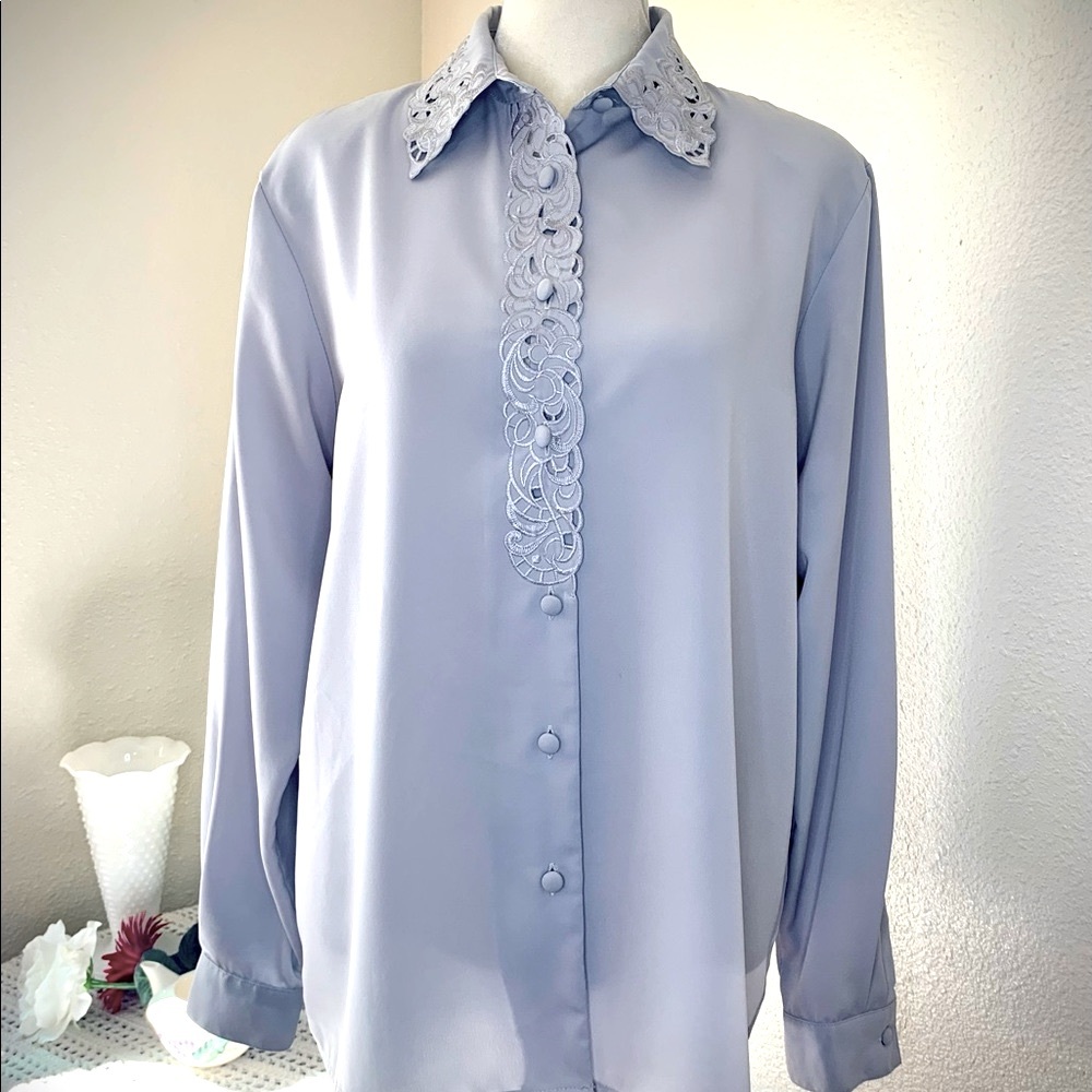 Vintage 80’s Secretary Blouse, Sz 10